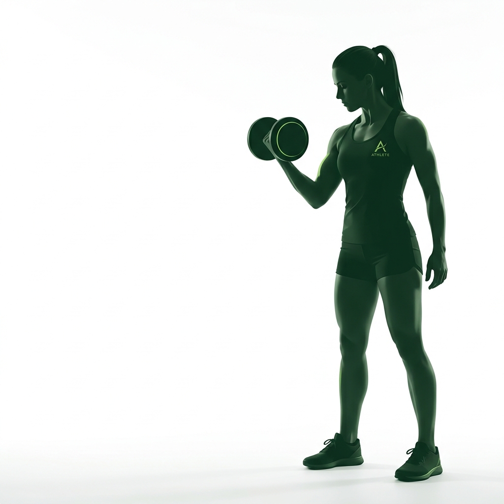 Athlete silhouette doing a dumbbell curl